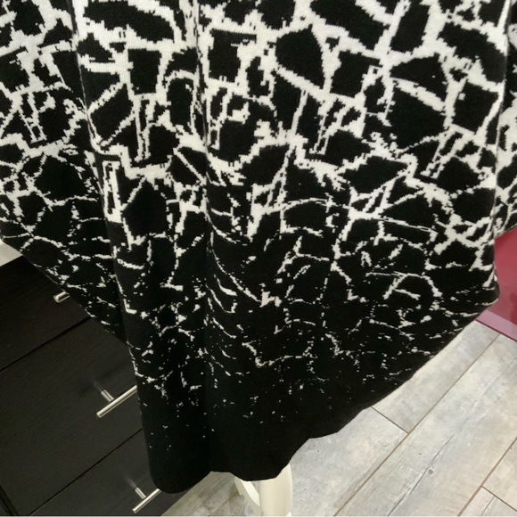 Ming Wang Relaxed Fit Open Front Kimono Cardigan Black White Small Medium New - Picture 6 of 13